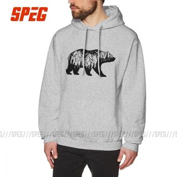 

Wanderlust Bear Men Sweatshirt Funny 100% Cotton Funny Hoodies Classic Hooded Tops Printed for Male