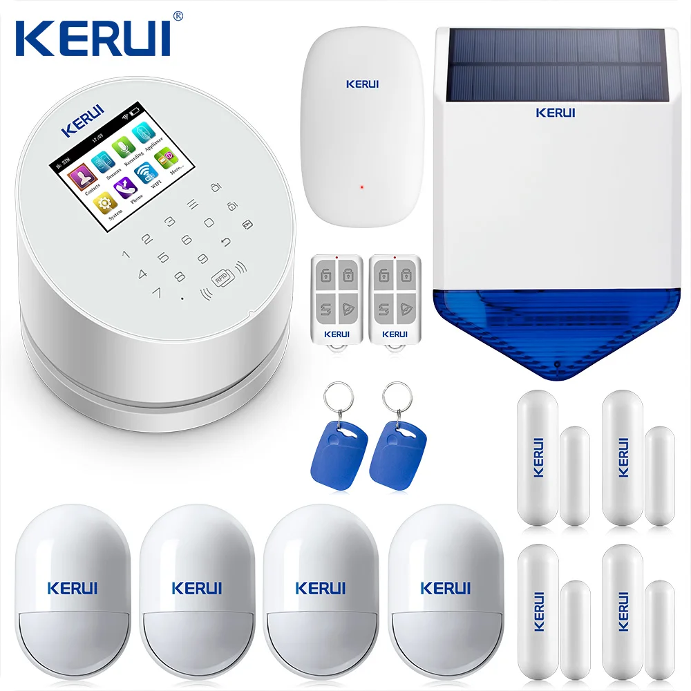 KERUI W2 Wifi GSM PSTN Telefon Home Festnetz Alarm APP ISO 433MHz TFT Bildschirm RFID Entwaffnen Arm Signal Repeater solar Sirene KERUI W2 Wifi GSM PSTN Telefon Home Festnetz Alarm APP ISO 433MHz TFT Bildschirm RFID Entwaffnen Arm Signal Repeater solar Sirene