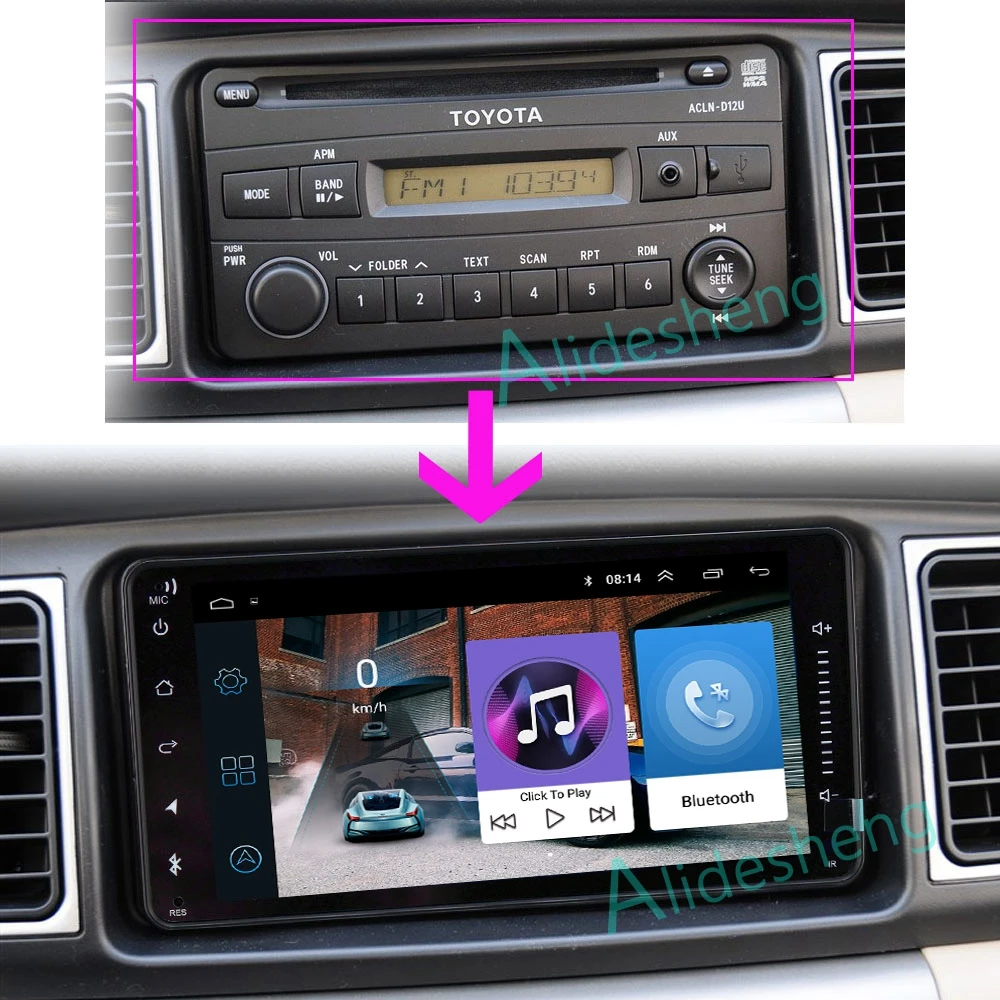 2 din Carplay/Auto 안드로이드 13 Toyota COROLLA yaris CAMRY RAV4 2DIN GPS 네비게이션 스테레오 비디오 플레이어 용 범용 차량용 라디오
