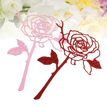 

2PCS Exquisite Vintage Stainless Steel Rose Creative Metal Bookmarks Book Accessories Rose Bookmarks for Stationery Office Stude