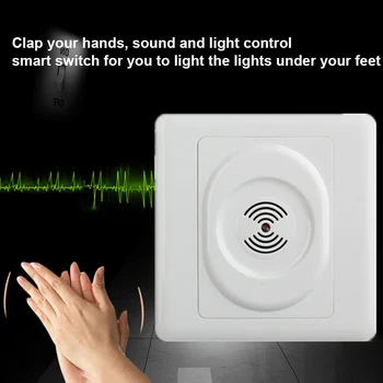

110-250V Smart Voice Control Light Sensor Switch Wall Mounted Voice Sound & Light Controlled Sensor Activated Lamp Switch Delay