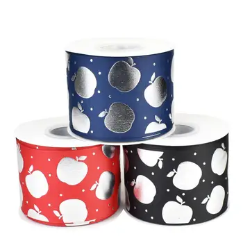 

HSDRibbon free shipping 75mm 3 inch hsd-design series Silver foil on Solid Grosgrain Ribbon for school