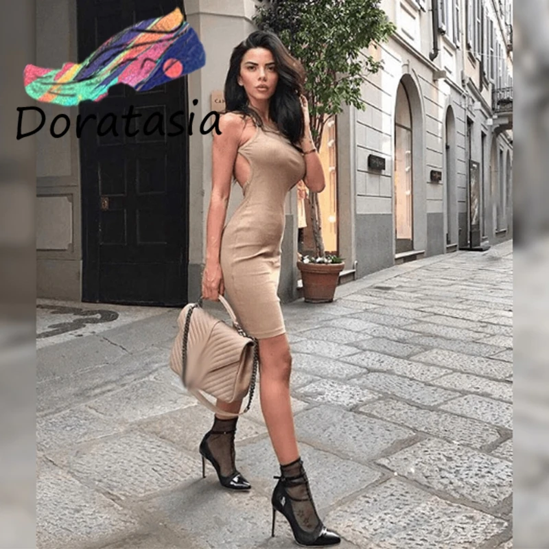 

DORATASIA Brand New Girl Fashion Ankle Strap Pointed Toe Summer Sandals Thin High Heels Sandals Women Party Ol Shoes Woman