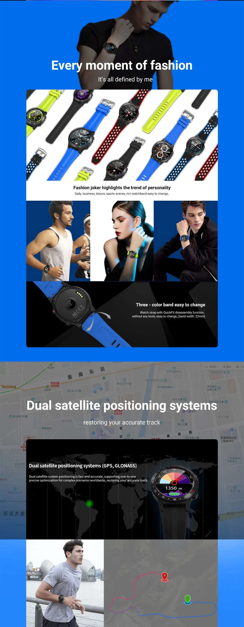 M5 Смарт часы водонепроницаемый Поддержка Bluetooth телефонные звонки, GPS smartwatch телефон для мужчин и женщин монитор сердечного ритма часы SIM карта
