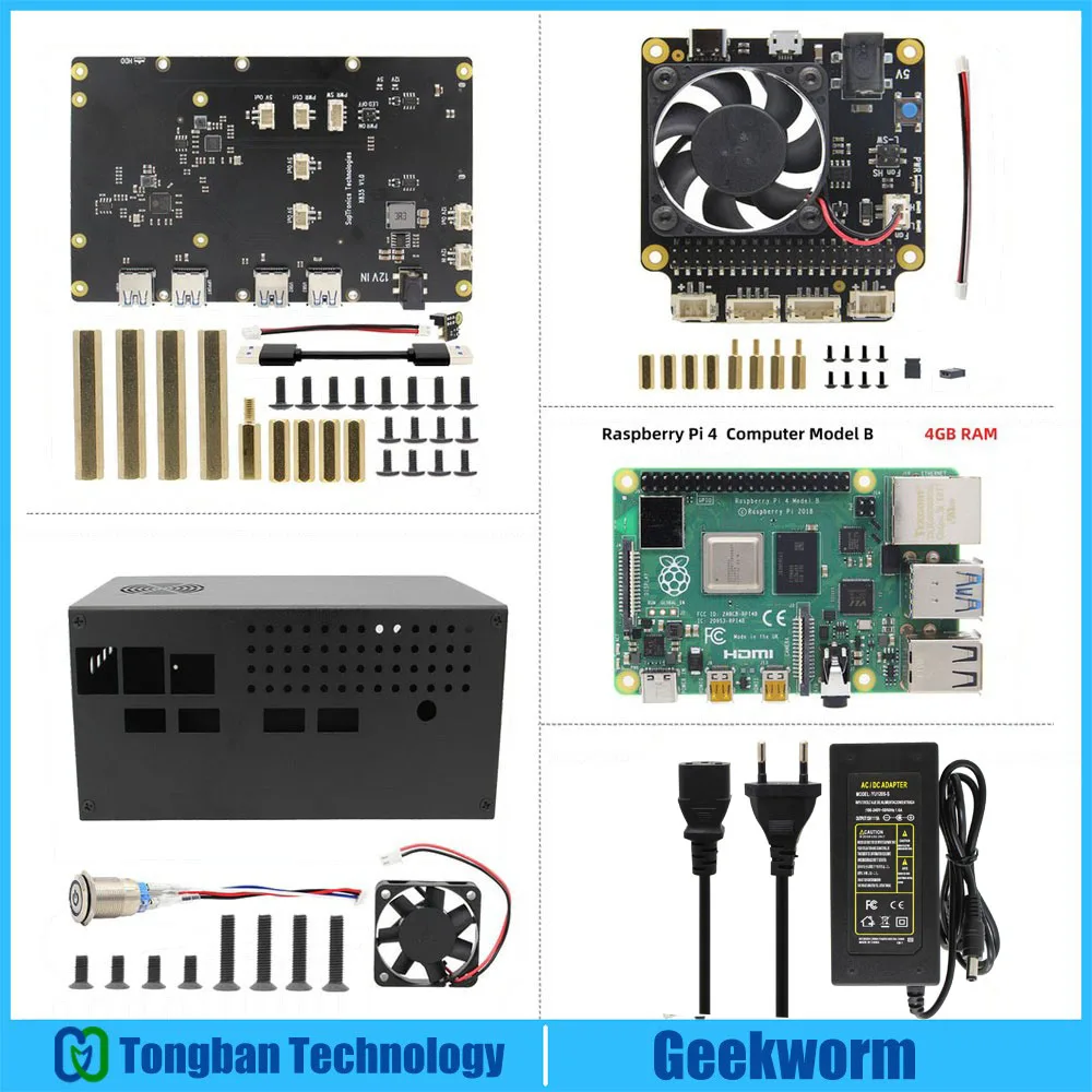 Материнская плата Raspberry Pi 4 Model B + X835 для жесткого диска 3 5 дюйма SATA управления