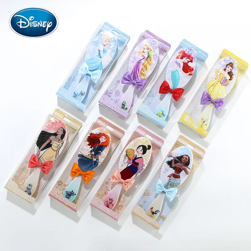 Disney 1 pièces princesse peigne nouveau dessin animé motif arc peigne à cheveux fille airbag peigne 16 style cadeau cheveux accessoires peigne