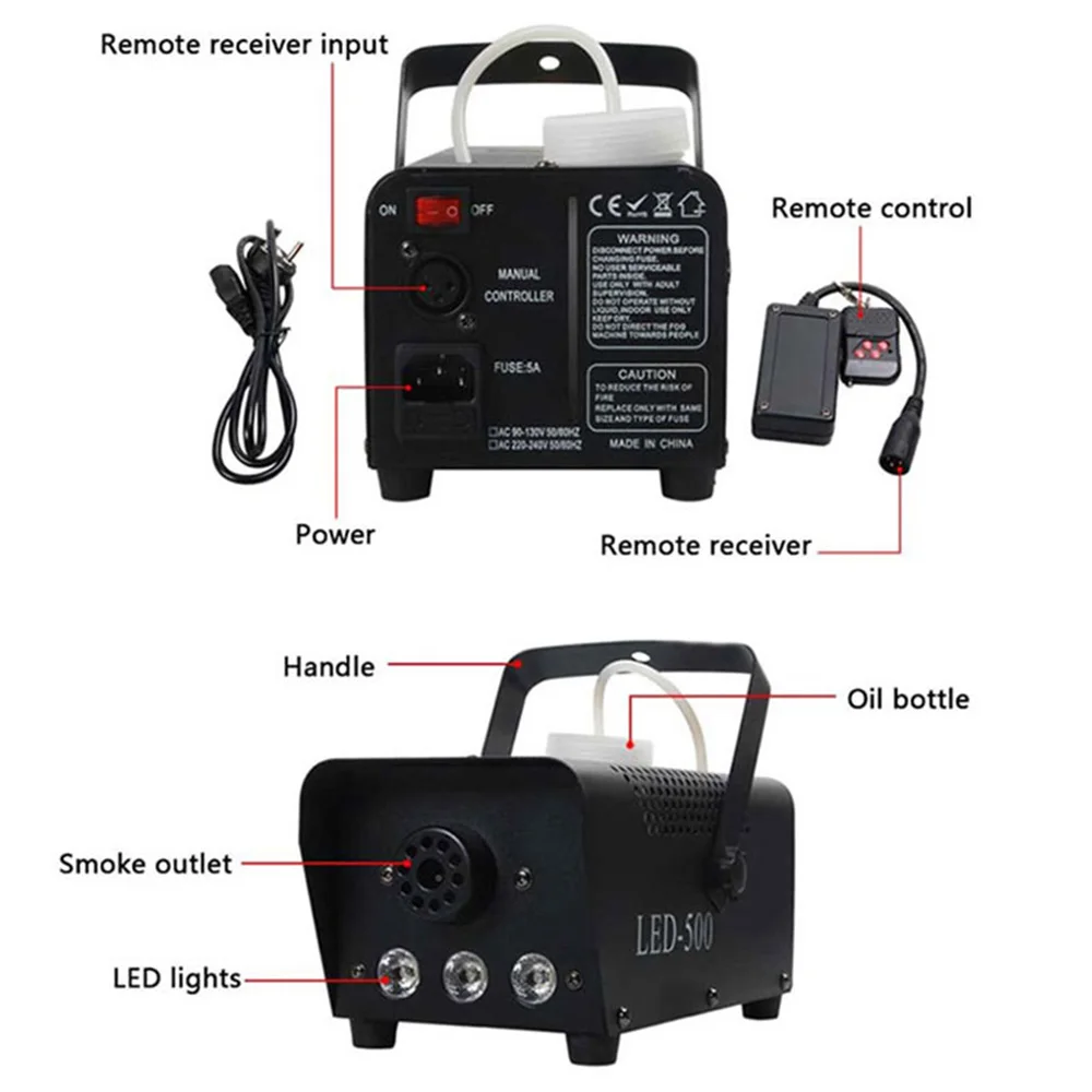 New Disc Colored Smoke Machine Mini LED Remote Fogger Ejection Dj of Christmas Party Stage Light Smoke Machine