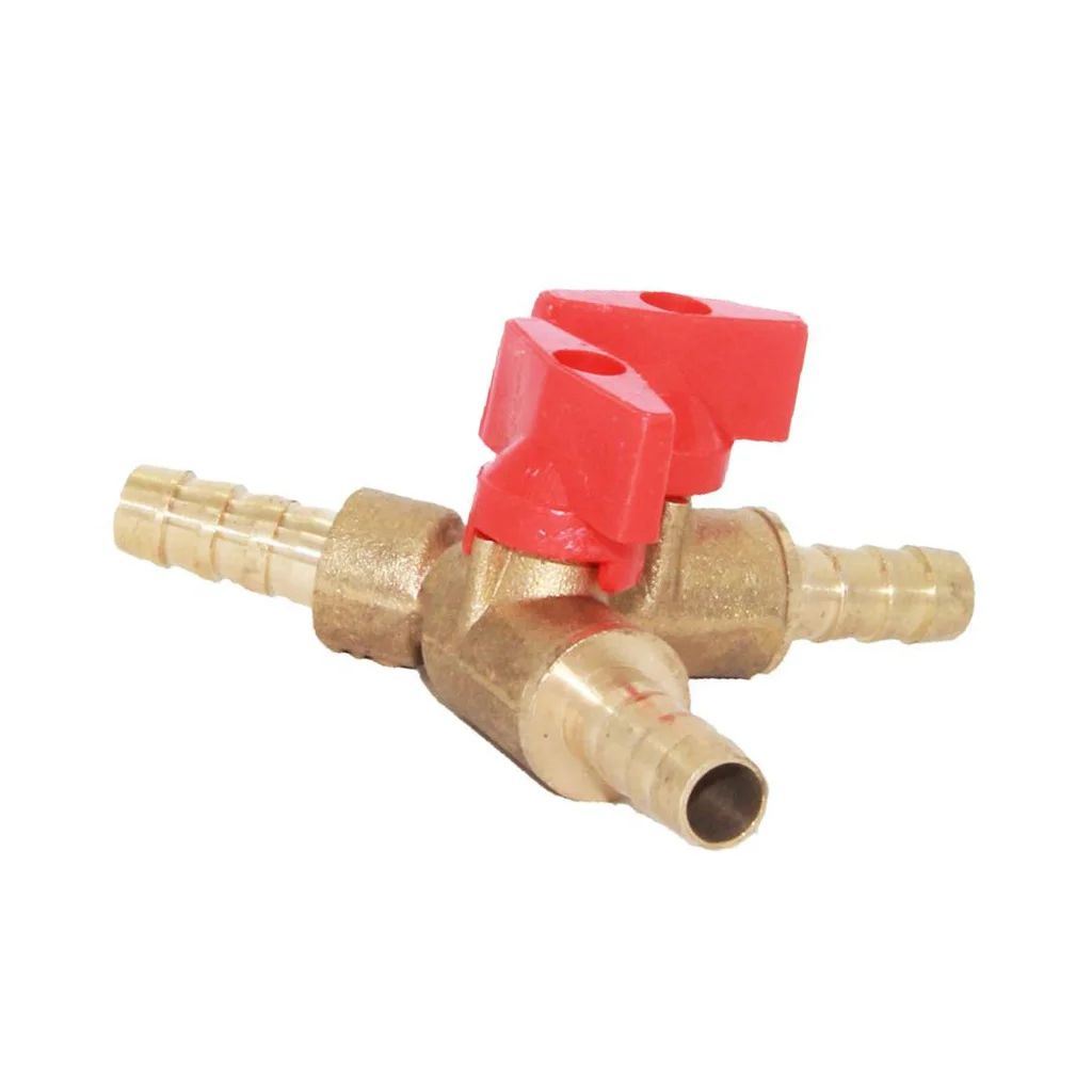 Clamp Tee Brass Y Shape 3-Way Shut Off Ball Valve Fitting Hose Fuel Gas Oil