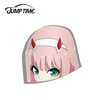 

Jump Time 13cm x 11.8cm Car Sticker DARLING In The FRANXX Zero Two Pout Vinyl Waterproof JDM Laptop Decal Stickers Car Styling