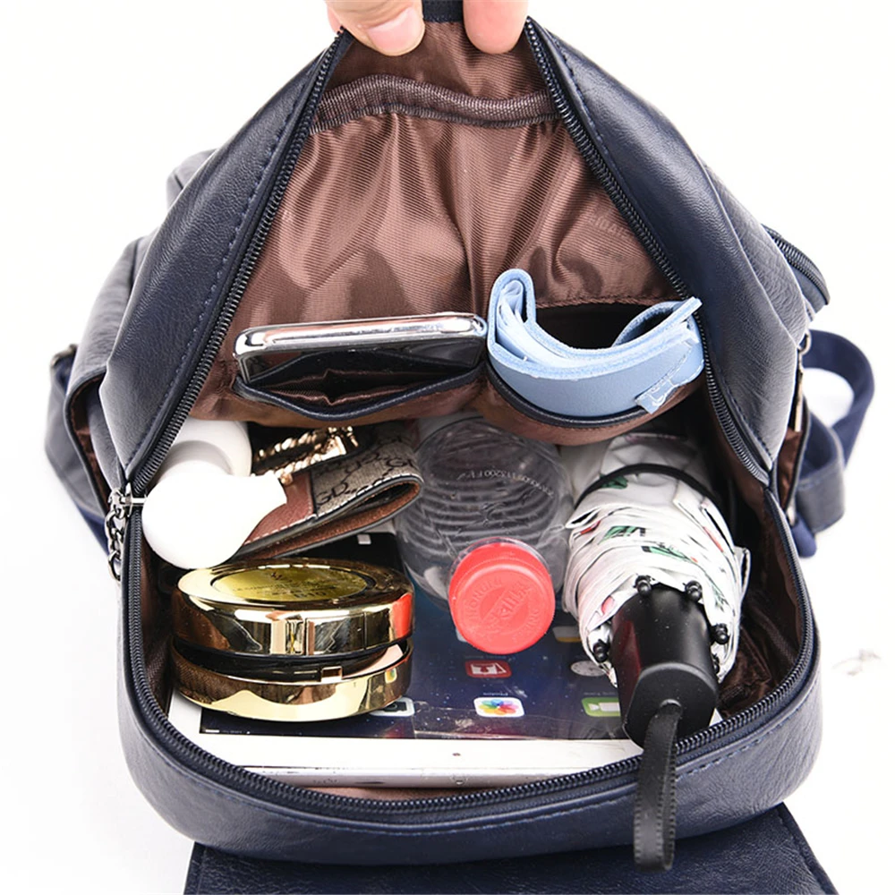 Высококачественный Женский рюкзак из мягкой кожи, модные простые школьные сумки для девочек-подростков, водонепроницаемые дорожные Рюкзаки большой емкости
