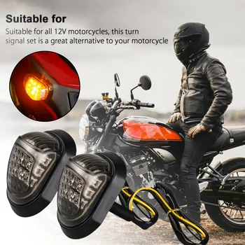 

Amber Turn Signals Motorcycle 9-LED Flush Mount Blinker Light Super bright