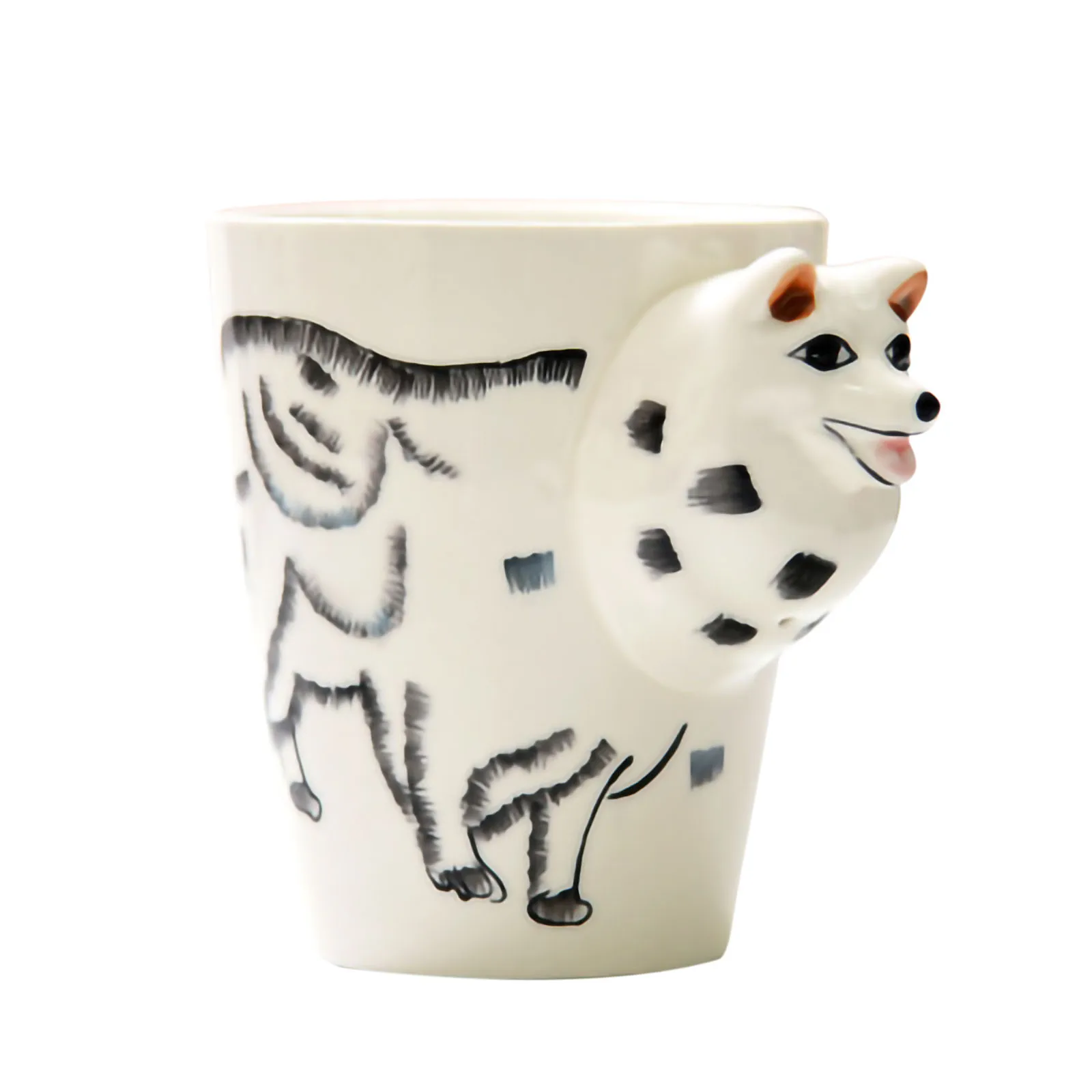 Niedliches Tier Keramik Tasse Kreativ Handbemalt 3D Becher Mit Griff Kaffee Tee