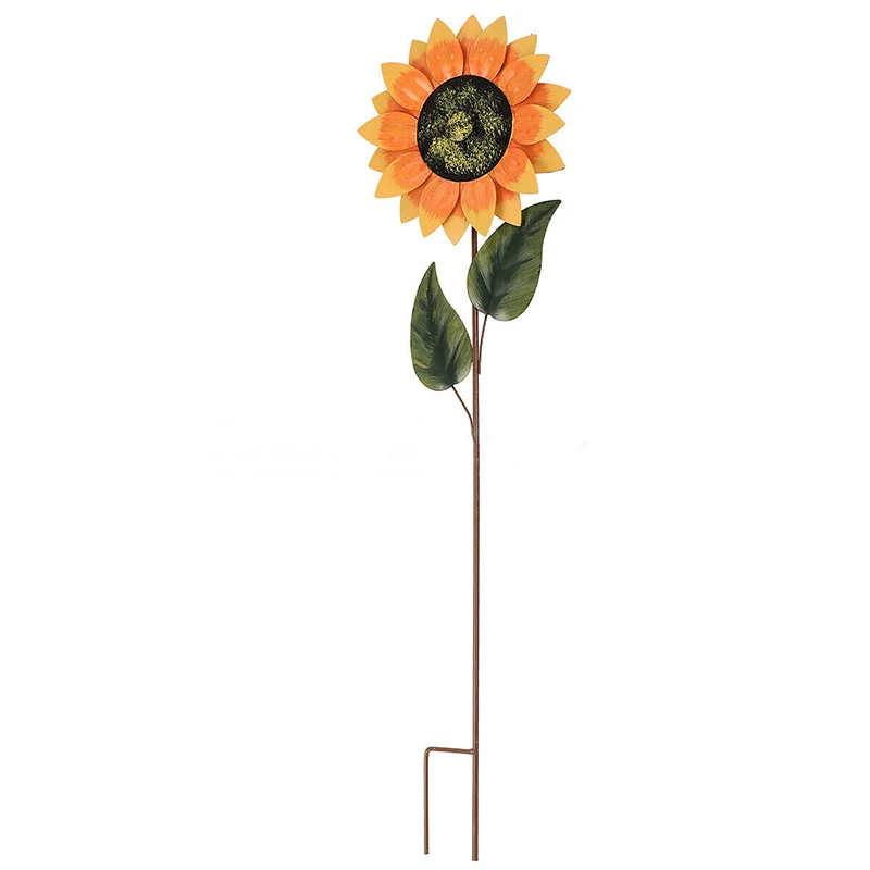 

New Sun Flower Wind Spinner Windmill Pinwheel Insert Underground Decorative Stakes Outdoor Yard Lawn Garden Decor