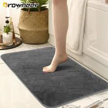 Tapete do banheiro antiderrapante coral velo memória almofada de algodão banheira piso lateral tapete de chuveiro doormat onda padrão casa décoration