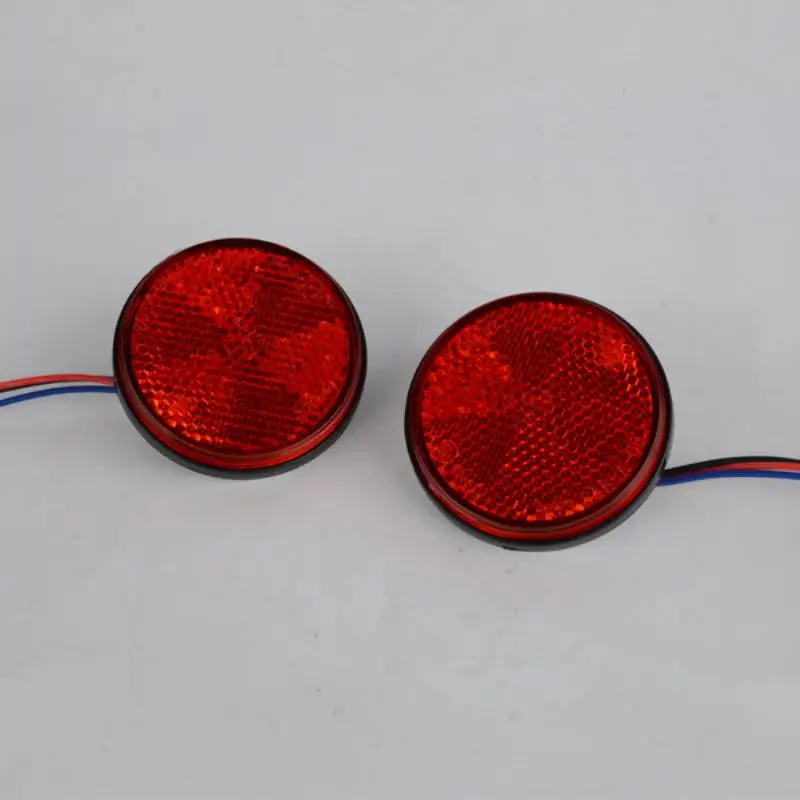 

For Honda 2PCS 24LED Motorcycle Round Reflector Tail Brake Turn Signal Light Lamp Red Plastic 12V Moto Accessories Treyues
