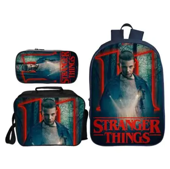 

3pcs/set Stranger Things Custom Bag School Bags for Boys Girls Student Children School Backpack Satchel Kids Book Bag mochilas