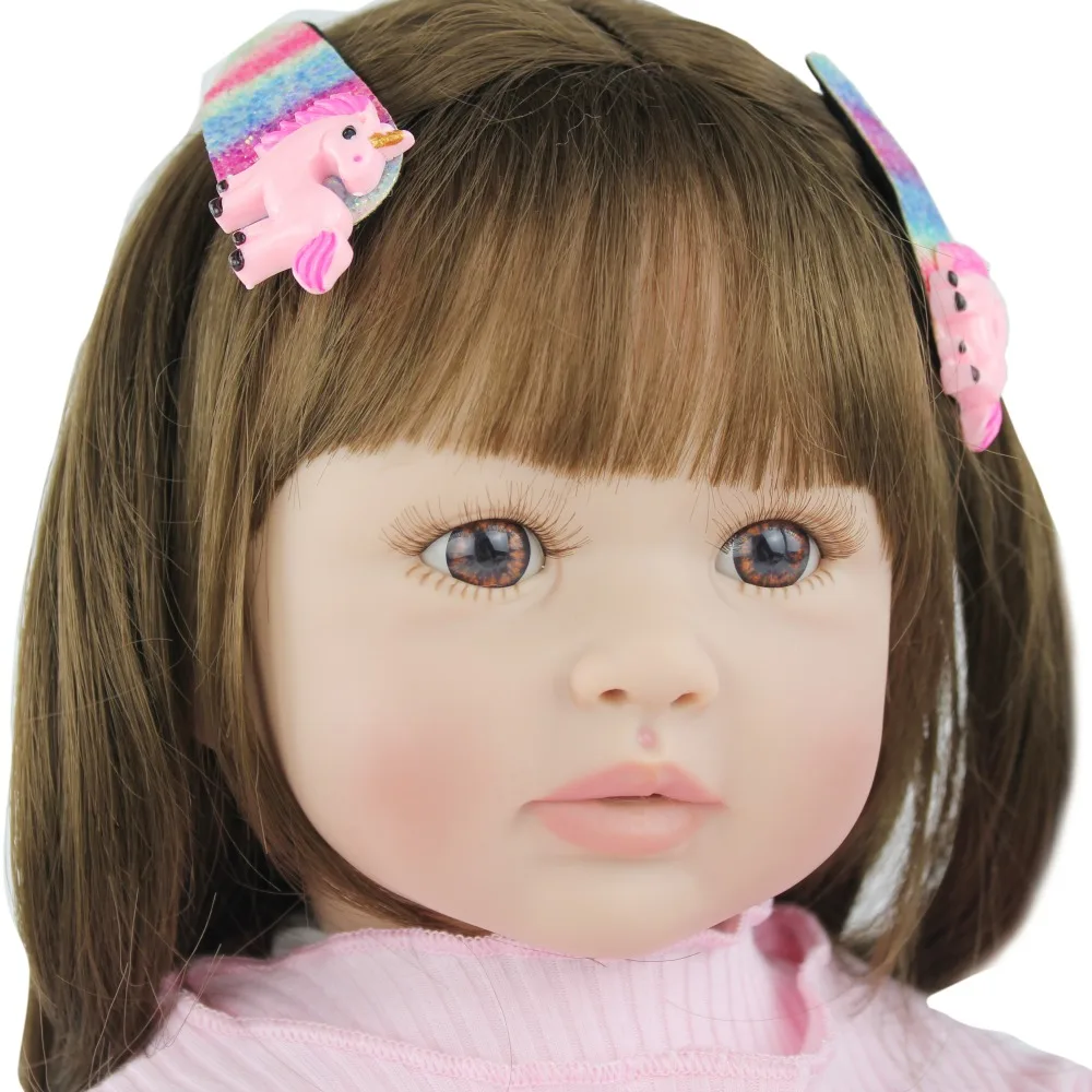 60 см силиконовые игрушки Reborn Baby Doll для девочек виниловое розовое платье для маленьких принцесс кукла подарок на день рождения игровой дом