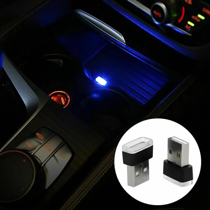 1Pcs USB LED Car Interior Lamp Neon Atmosphere Ambient Light Bulb Accessories 