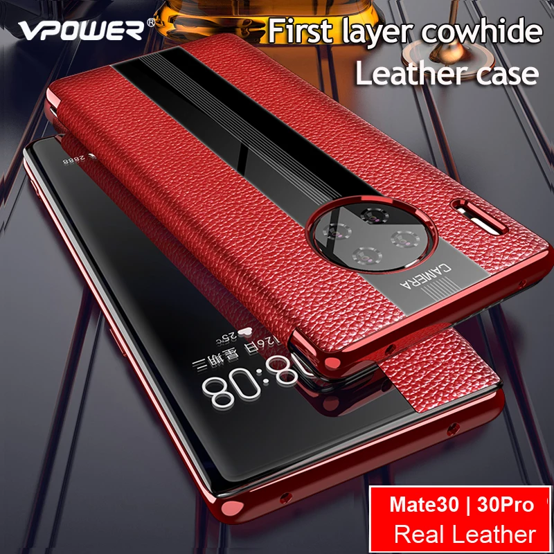 Mate 20 Роскошный чехол из натуральной кожи для Huawei 30 pro Case 20RS кожаный флип X защитный