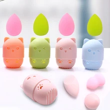 30 шт. косметический спонж котенок силиконовый спонж для пудры держатель для сушки женский макияж основа губка красота для макияжа инструменты яичная подставка