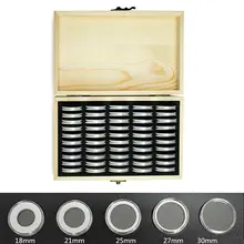 Wooden Coins Display Storage Box 2020 HOT Selling Functional Solid Round Storage Case for Collectible Coin