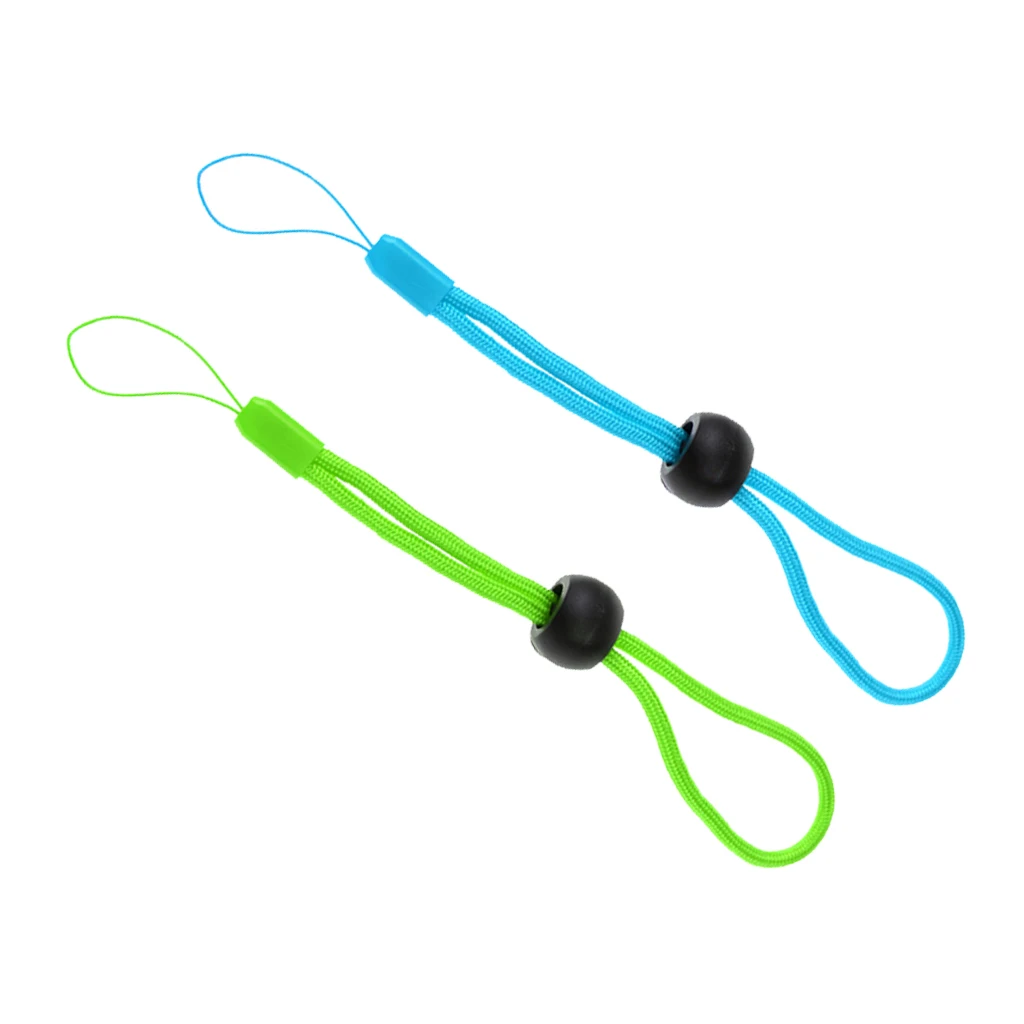 

2Pcs Durable Nylon Adjustable Scuba Diving Hand Wrist Strap Lanyard For Camera Phone, Green+Blue