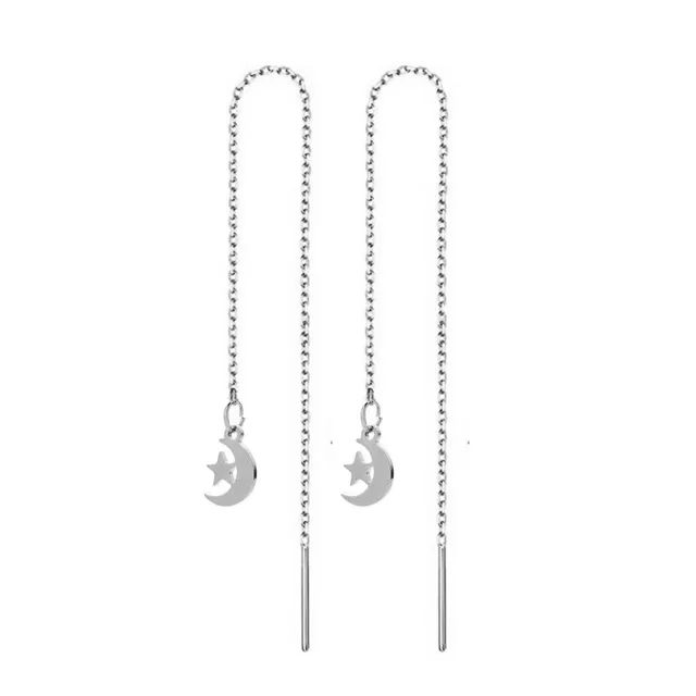 MinaMaMa acier inoxydable longue chaîne mince gland boule étoile papillon goutte boucle d'oreille pour femme enfileur boucles d'oreilles bijoux de mode