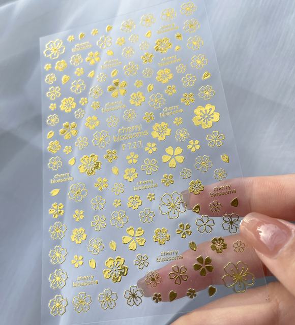 White Flowers Nail Art  Adhesive Stickers for Nails Cute Paper Parts With Avocado Direct Paste Decals Designs Manicure