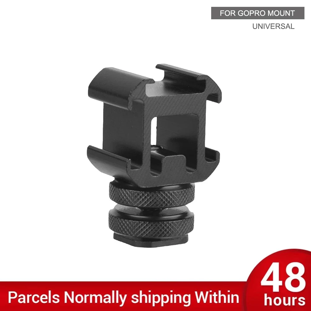 3ColdShoeMicrophoneMonitorMountAdapterOnCameraLEDVideoLightMicrophoneMonitorMount