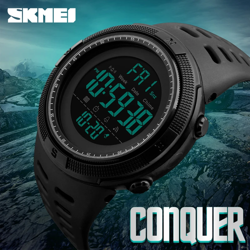SKMEI Brand Men Sports Watches Fashion Chronos Countdown Waterproof LED Digital Watch Man Military Wrist Watch Relogio Masculino 1