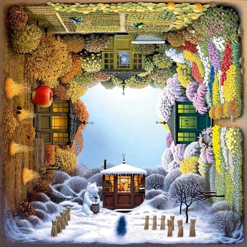 

1000 Pieces of Jigsaw Puzzle Educational Puzzle in the Four Seasons Garden Rotating Puzzle