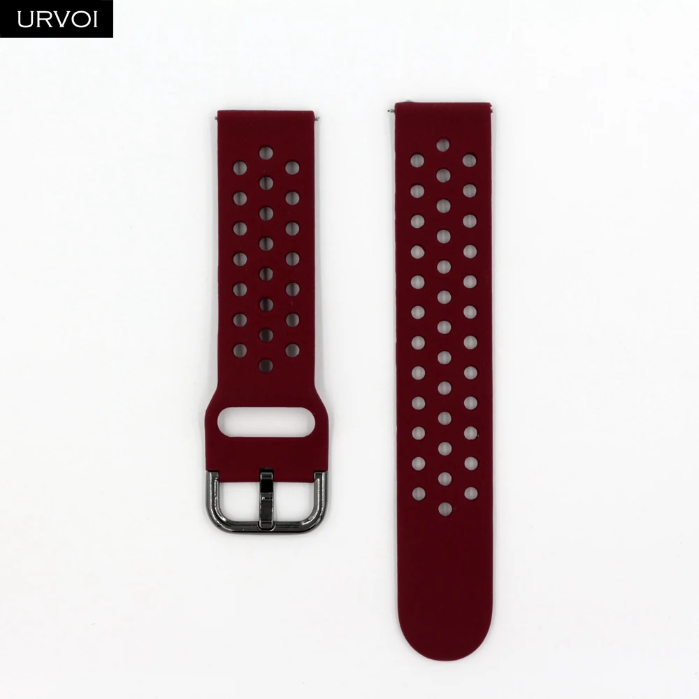 URVOI силиконовой лентой для Galaxy Watch Active/42/46 мм шестерни ремешок для спортивных часов для HUAWEI GT быстроразъемные контакты мягкий сменный 20/22 мм - Цвет ремешка: Dull Red