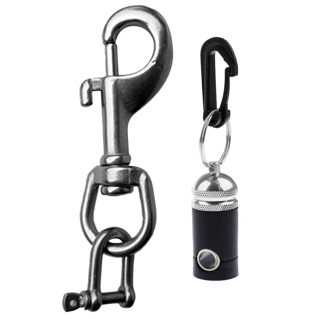 Diving  Snap Clip Ring Shackle Camera Torch Holder Hose Keeper Retainer