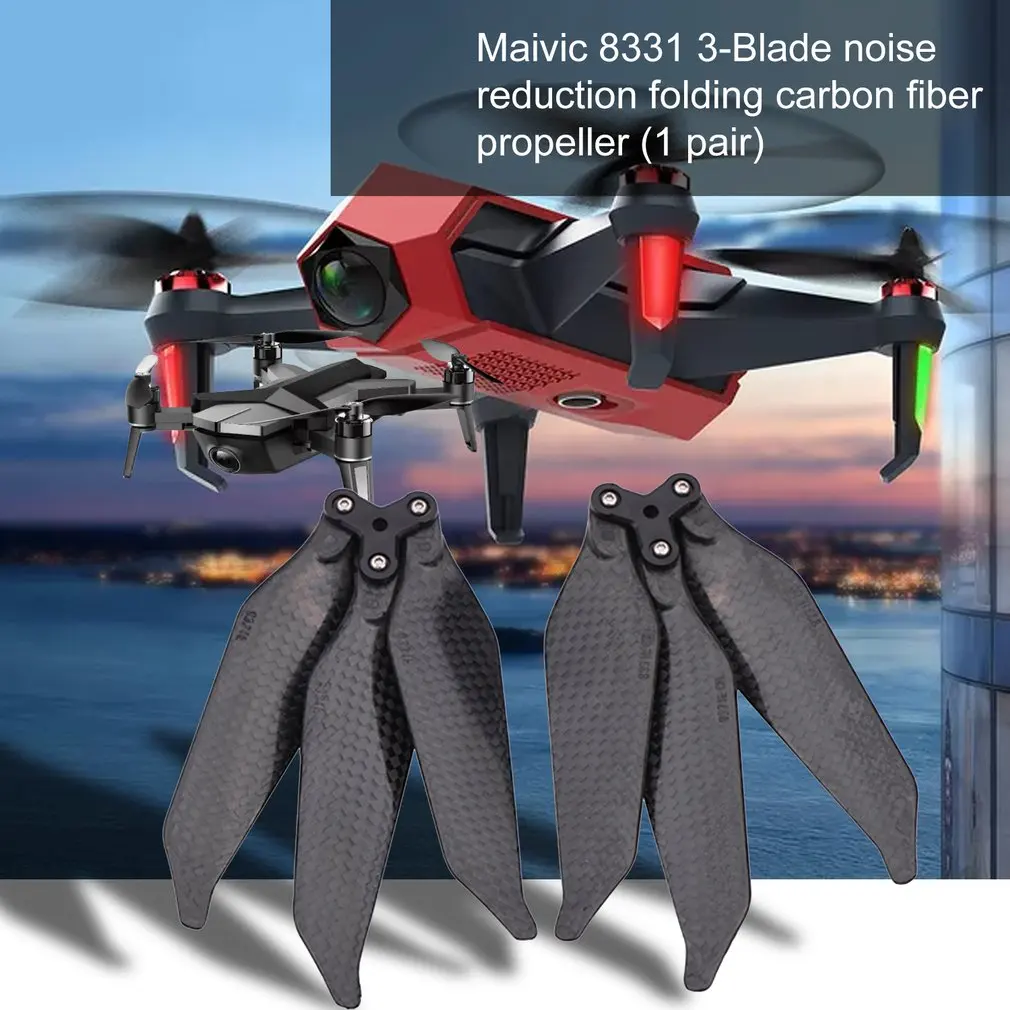 Для DJI Mavic Pro 8331 Камера аксессуары с 3-мя лезвиями Шум снижение складной углеродное волокно весло Профессиональный Материал прочный
