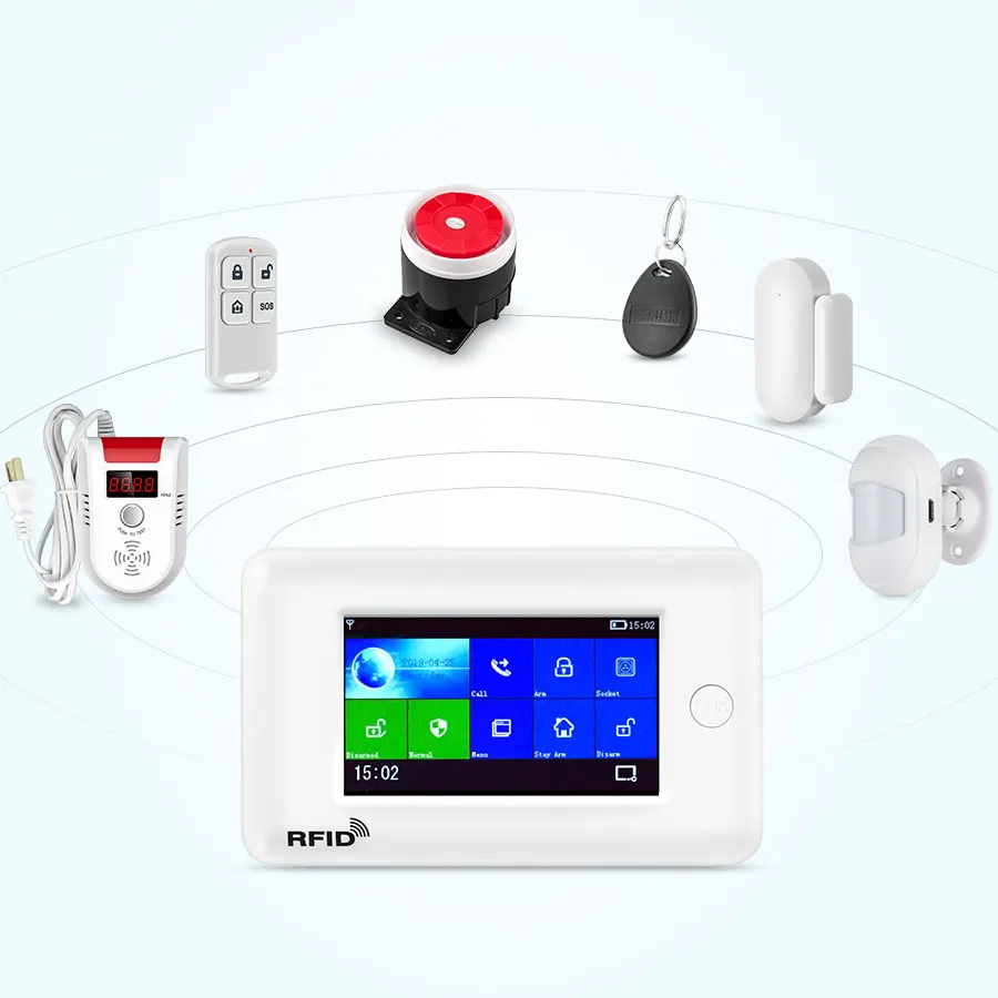 Fuers WIFI 3G Smart Home Security Alarm System Mini PIR Motion Sensor Anti Theft System 4.3 inch Color Screen APP Remote Control