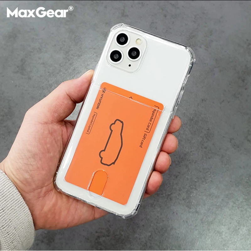 Чехол с кармашком для карт из ТПУ мягкий чехол iPhone 11 Pro XS Max XR X 6 6s 7 8 Plus SE 2