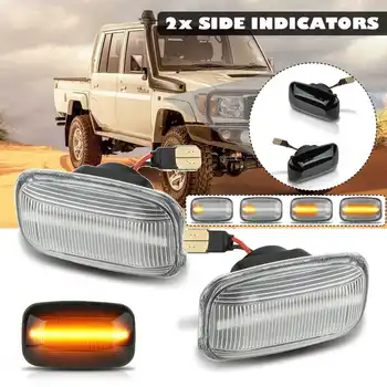 

Pair Dynamic LED Side Marker fender Lights 12V Flowing Turn Signal Light Side Repeater for Toyota Landcruiser 70 80 100 Series