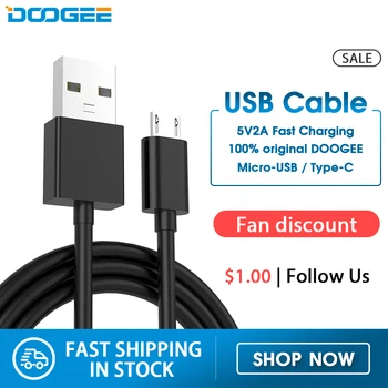 

Doogee Standard USB Cable Fast Charging USB Type C Cable Data Charge Micro USB Cable Mobile Phone Cable USB Cord N20 S68 S40 S95