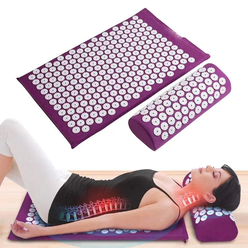 

Massage Yoga Mat Pad Acupressure Relieve Stress Back Body Pain Spike Mat 68cm*42cm Relaxation Cushion Massage Pillow Yoga Mat