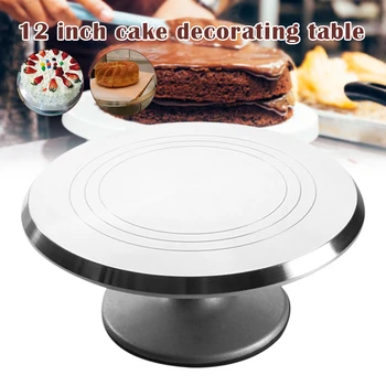 

Aluminium Alloy Revolving Cake Stand 12 Inch Rotating Cake Turntable for Cake Cupcake Decorating Supplies WXV Sale
