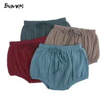 Bunvel детские шаровары Повседневные большие pp шорты новорожденный мальчик младенец сплошной цвет хлопок белье штанишки для малышей девочек младенческие шаровары f