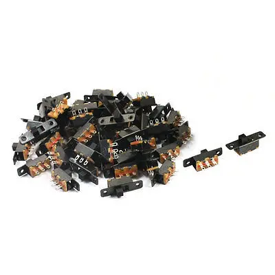 

50pcs SPDT 2 Position 3 Terminals Panel Mount Horizontal Slide Switch