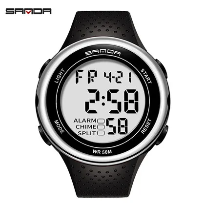Relogio Masculino SANDA мужские спортивные часы лучший бренд эксклюзивный, японский часовой механизм кварцевые наручные часы 30Bar водонепроницаемые мужские часы - Цвет: Серебристый