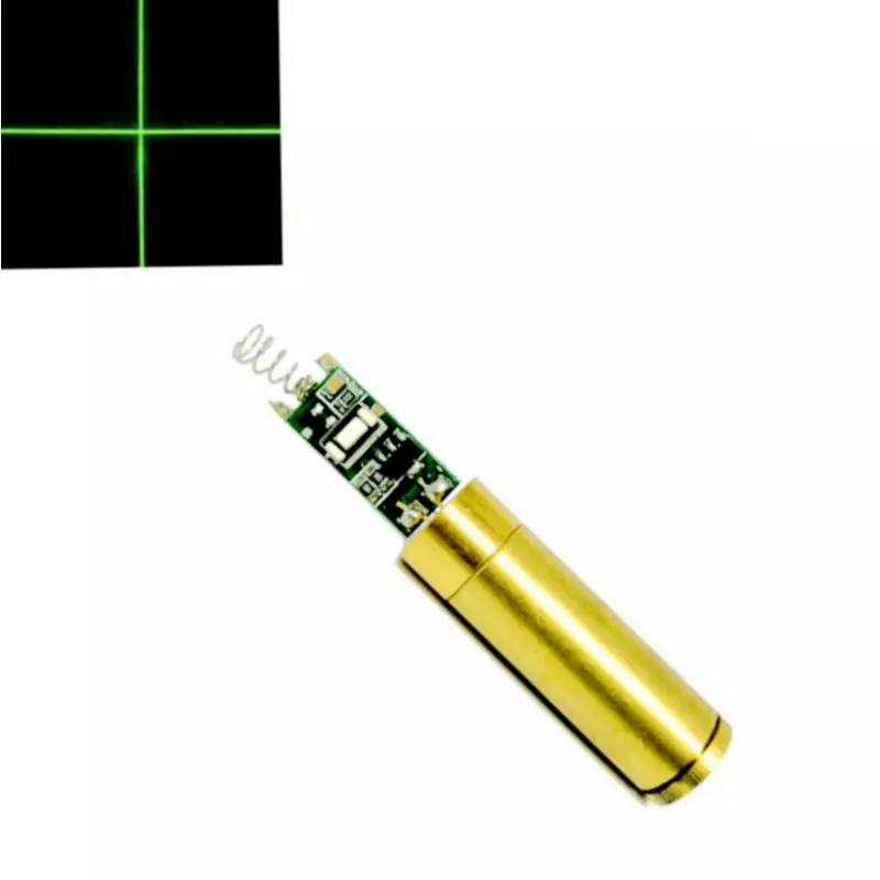 Industrial Lab Green Laser Diode Module 532nm 20mW Cross Shape Brass Host with Driver Board 3.7V-4.2V