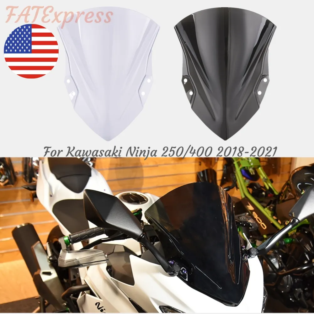 

2019 2020 Ninja250 Windshield Windscreen Wind Motorcycle Deflector Fly Screen Visor for Kawasaki Ninja400 Ninja 400 2018-2023
