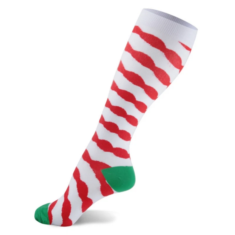 Унисекс, рождественские гольфы, повседневные Компрессионные носки, тянущиеся уличные забавные эластичные гольфы, уличные спортивные носки