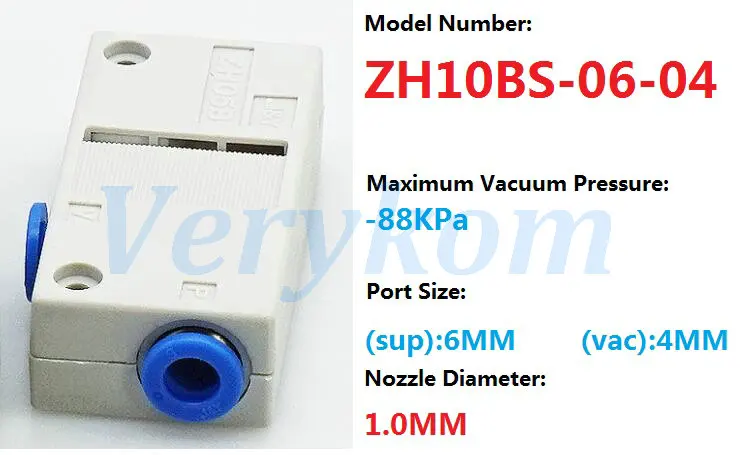 Vacuum ejector ZH05B S/L 06-06 OD 6MM One Touch Pneumatic ejector Generator 