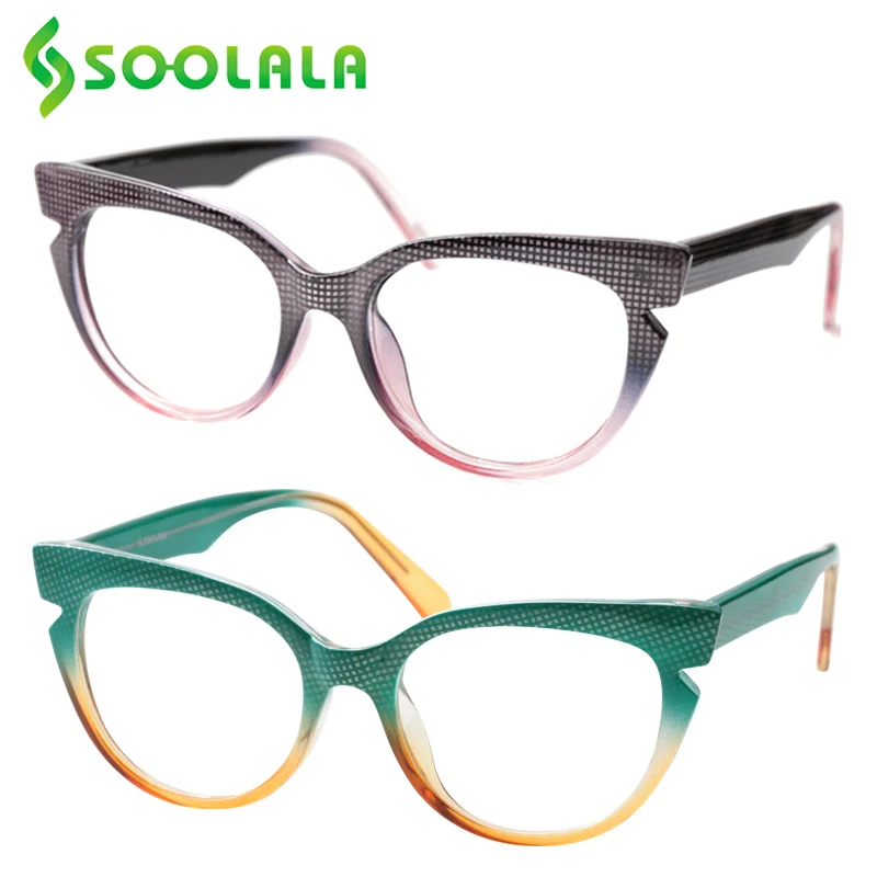 

Цветные очки SOOLALA для чтения «кошачий глаз» женские оптические очки в оправе для чтения при дальнозоркости очки для чтения с диоптриями от 0,5 до 4,0