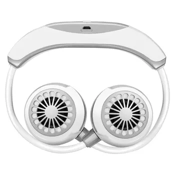 

Portable USB LED Adjustable Angle FanMulti-function Mini Rechargeable Neck Hung Headset ooler Lazy Hanging Neck Cooling Fan