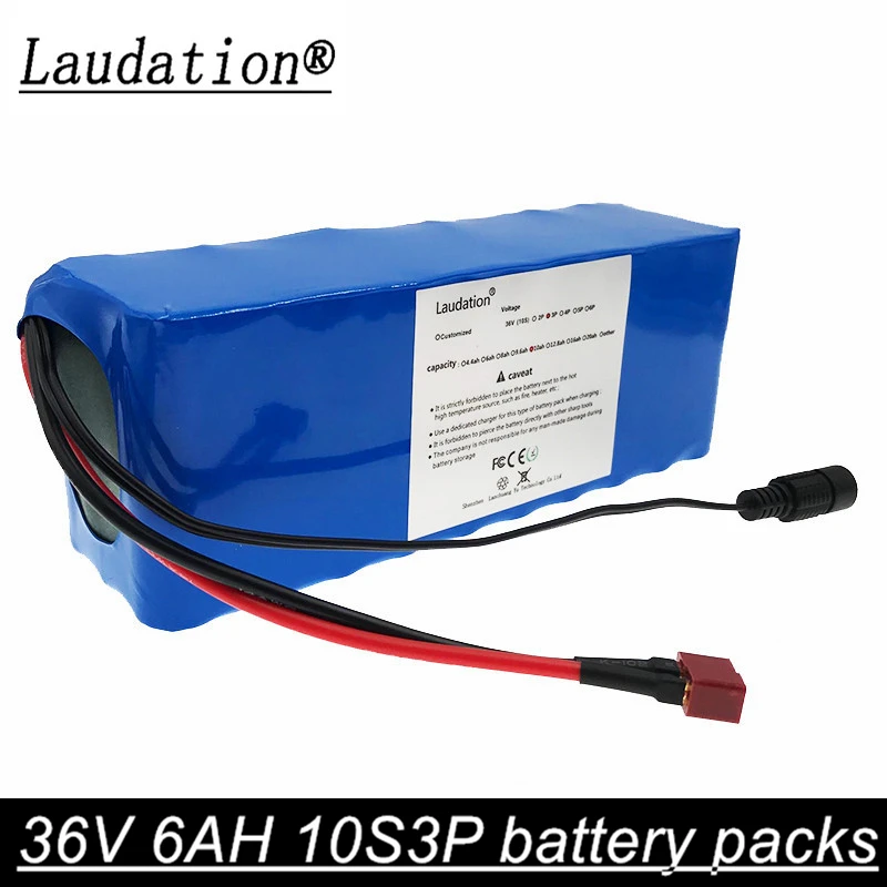 

laudation 36V 6ah 10S3P electric bicycle battery pack 18650 battery pack high Capacity Motorcycle Scooter with BMS